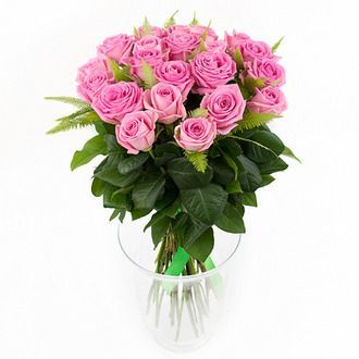 Розовые розы в букете "Элегантность"