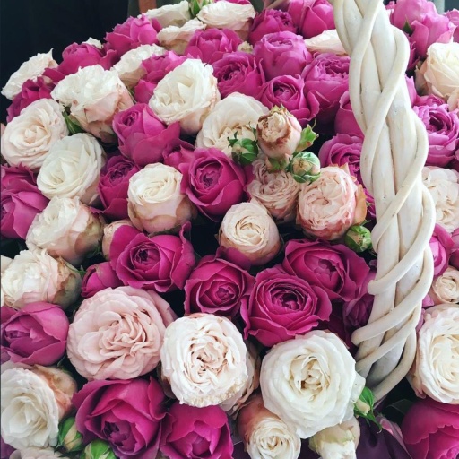 Шикарная корзина с 51 пионовидной розой