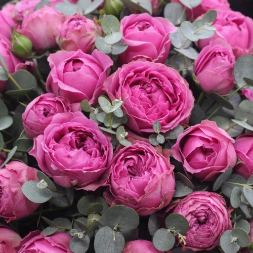 Фото Шляпная коробка с пионовидными розами "Нежный сезон"