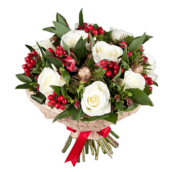 Фото Новогодняя композиция с розами