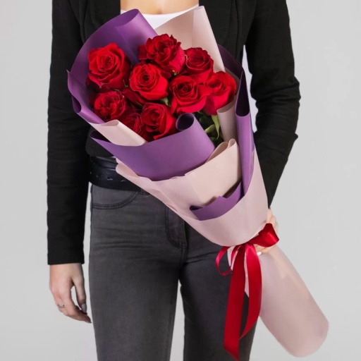 Фото Букет "Красная птица" из голландских роз