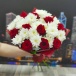 Фото Букет из роз с хризантемой "Красное и Белое"