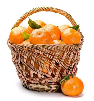 Фото Подарочная корзина с мандаринами
