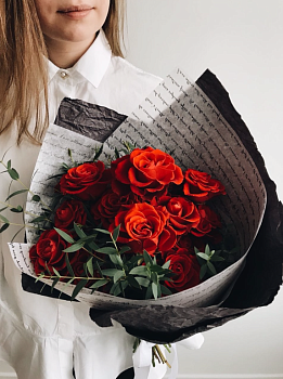 Фото Композиция с розами "Боска"