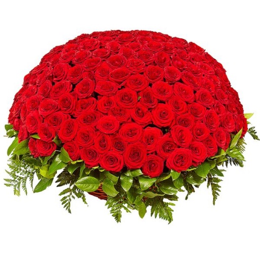 Большая корзина из 201 красной розы