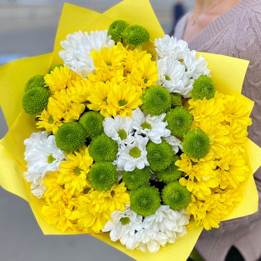 Фото Букет из 15 хризантем на международный женский день