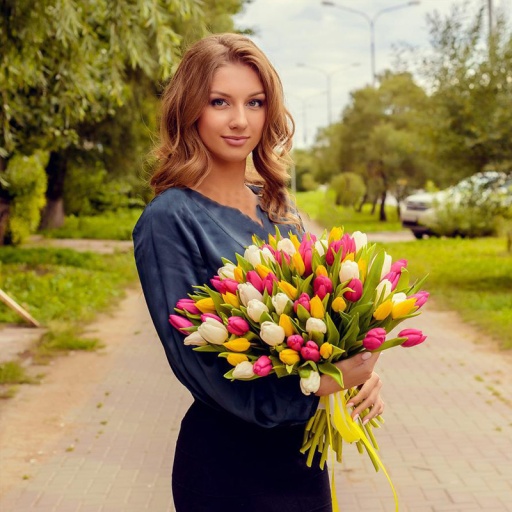 Нежный букет из 101 тюльпана "Афина"