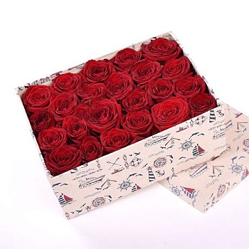 Фото Красные розы в коробке