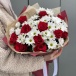 Фото Микс-букет из роз и хризантем "Красная Москва"