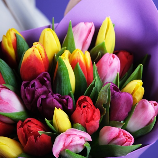 Яркий букет тюльпанов "Весенний закат"