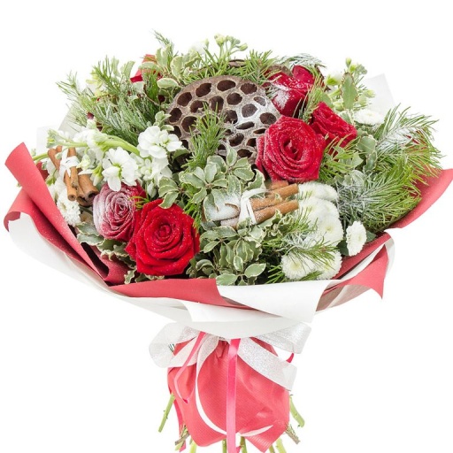 Фото Флористический новогодний букет