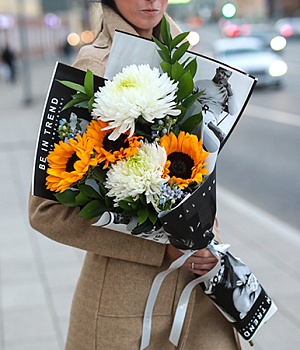 Фото Стильный букет цветов "Амстер"