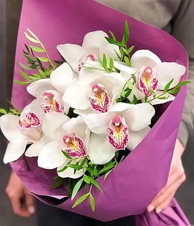 Букет из белых орхидей "Тропиканка"