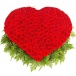 Сердце из 301 красной и белой розы в корзинке