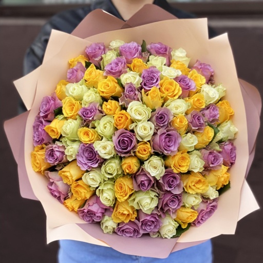 Премиум-букет из 101 розы "Нежная Буря"