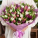 Большой яркий букет тюльпанов "Яркая фантазия"