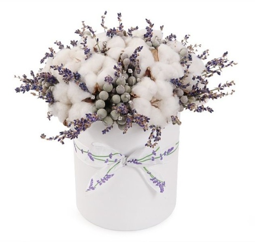 Фото Новогодний букет в шляпной коробке