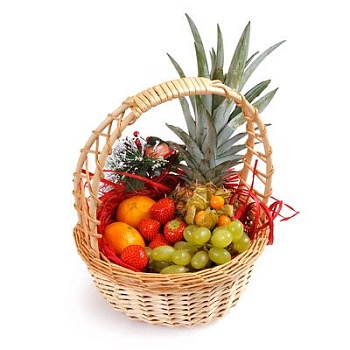 Фото Подарочная корзина с фруктами