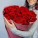 Букет в красной бумаге из 39 красных роз Фото Букет в красной бумаге из 39 красных роз
