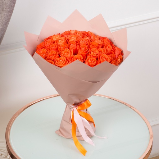 Фото Композиция из роз "Яркий коралл"