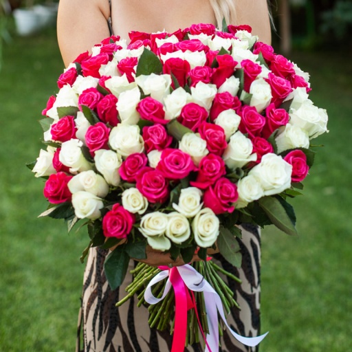 Шикарный букет роз "Розовое нежное небо"