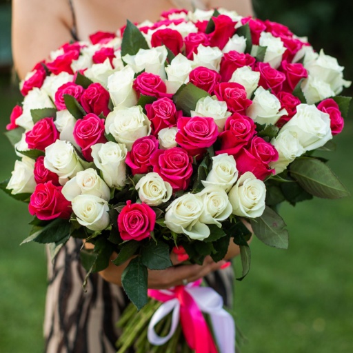 Шикарный букет роз "Розовое нежное небо"