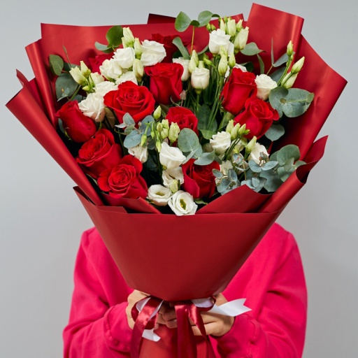 Фото Бело-бордовая композиция "Страсть Венеции"