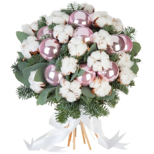 Фото Букет из хлопка и игрушек