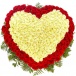 301 белая и красная роза в форме сердца в корзине