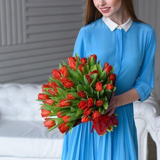 Фото Тюльпаны в букете "Красная страсть"