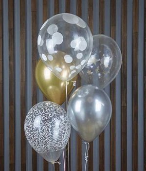 Набор шариков с гелием "Золотая звезда"