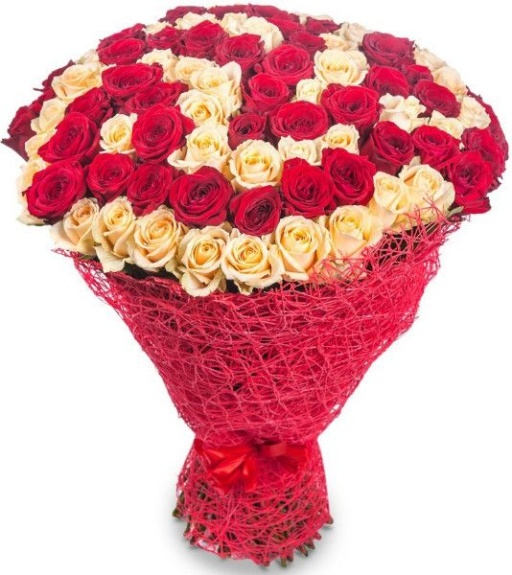 Фото 101 Роза красного и персикового цвета