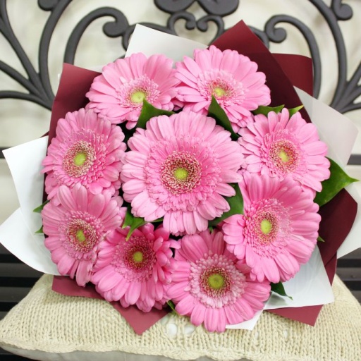 Фото Букет гербер "Розовое Солнце"